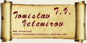 Tomislav Velemirov vizit kartica
